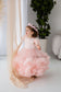 Cloud Girl Fluffy Dress in Powder with Feathers Sleeves