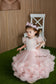 Cloud Girl Fluffy Dress in Powder with Feathers Sleeves