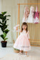 Amelie Girl Dress In Pink with Long Lace Sleeves