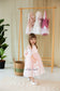 Amelie Girl Dress In Pink with Long Lace Sleeves