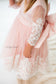 Amelie Girl Dress In Pink with Long Lace Sleeves