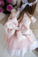 Amelie Girl Dress In Pink with Long Lace Sleeves