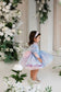 Felicity Lace Girl Dress with Long Sleeves in Blue and Pink