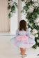 Felicity Lace Girl Dress with Long Sleeves in Blue and Pink