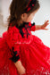 Felicity Lace Girl Dress with Long Sleeves in Red