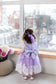 Amelie Girl Dress In Lavender with Long Lace Sleeves