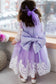 Amelie Girl Dress In Lavender with Long Lace Sleeves