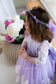 Amelie Girl Dress In Lavender with Long Lace Sleeves