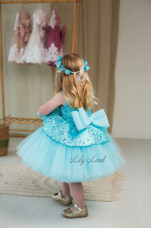 Nancy Tutu Girl Dress in Turquoise