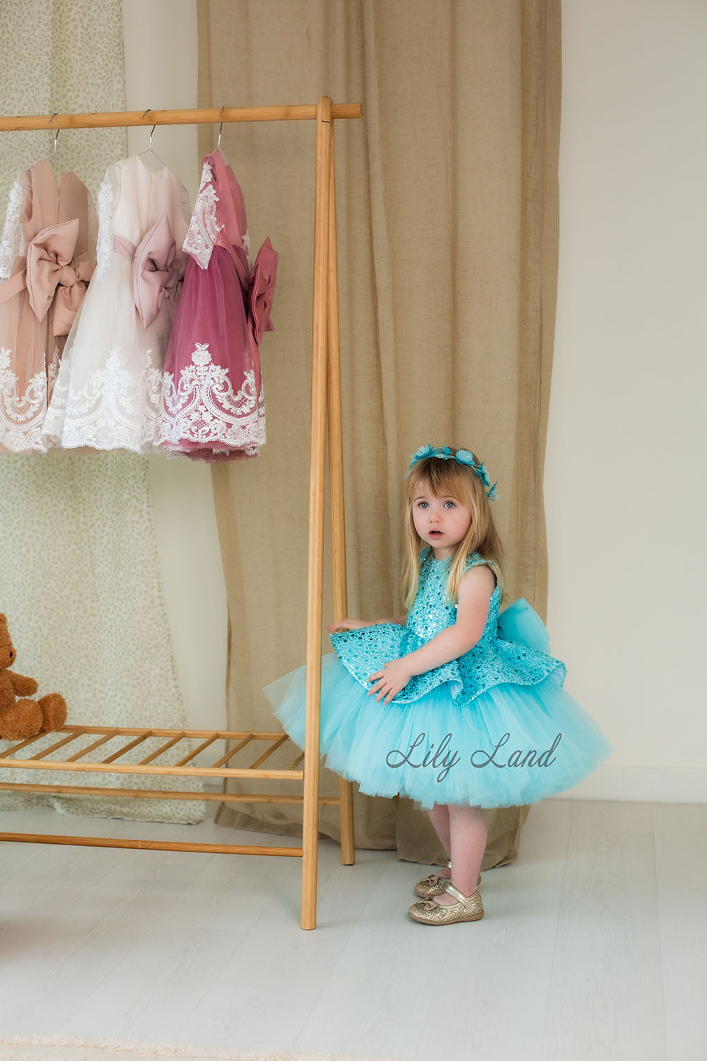 Nancy Tutu Girl Dress in Turquoise