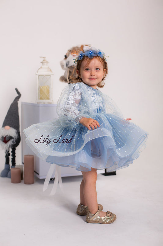 Polina Girl Dress for Special Occasion in Blue