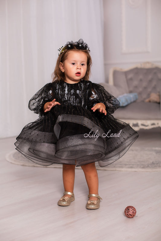Polina Girl Dress for Special Occasion in Black