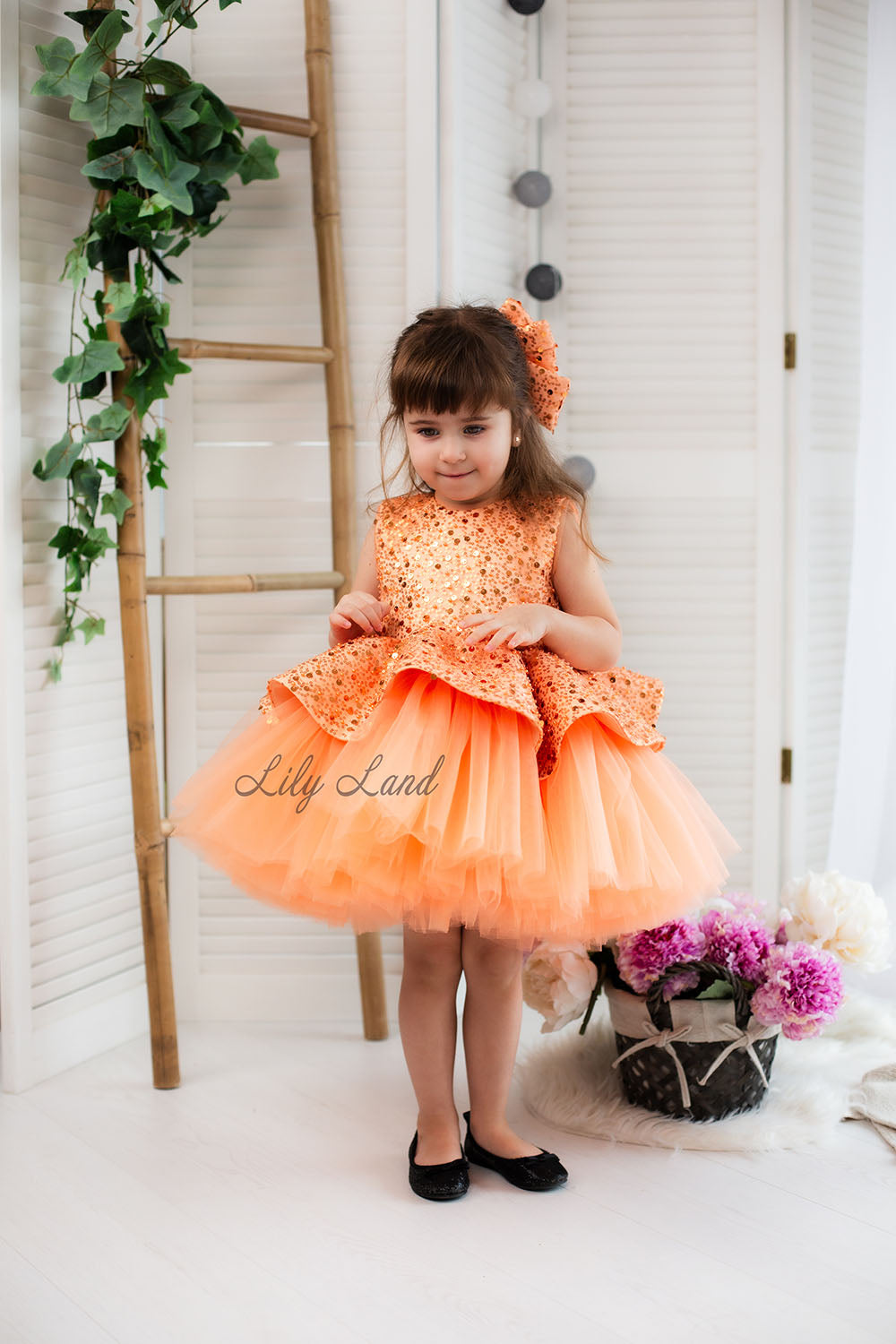 Nancy Tutu Girl Dress in Orange