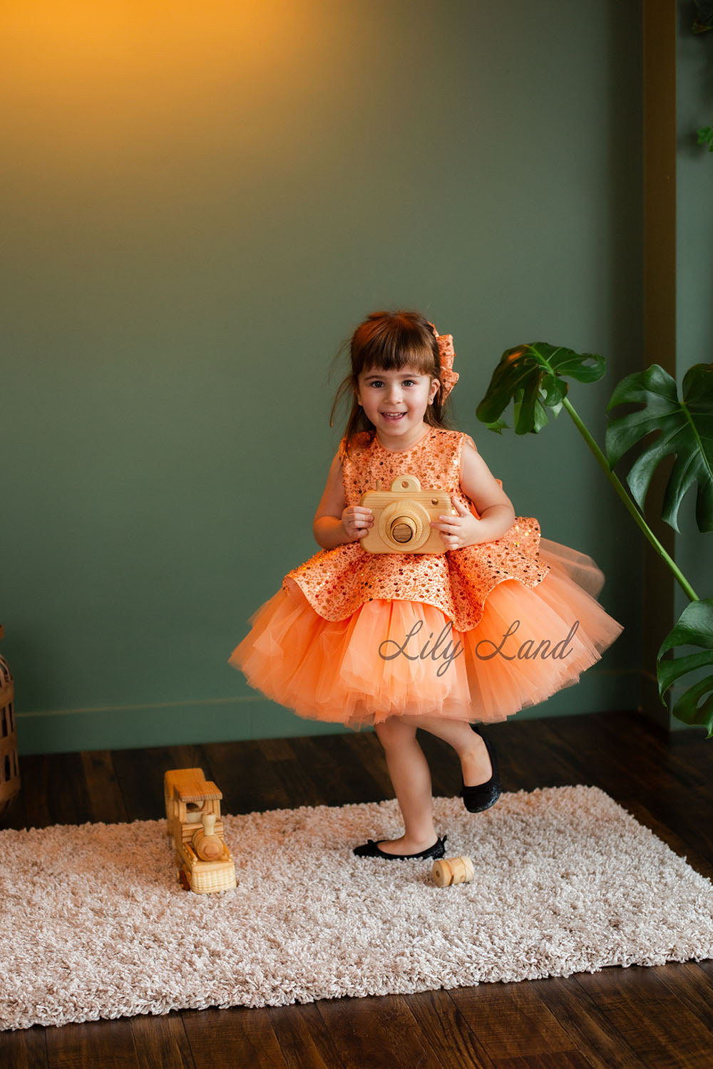 Nancy Tutu Girl Dress in Orange