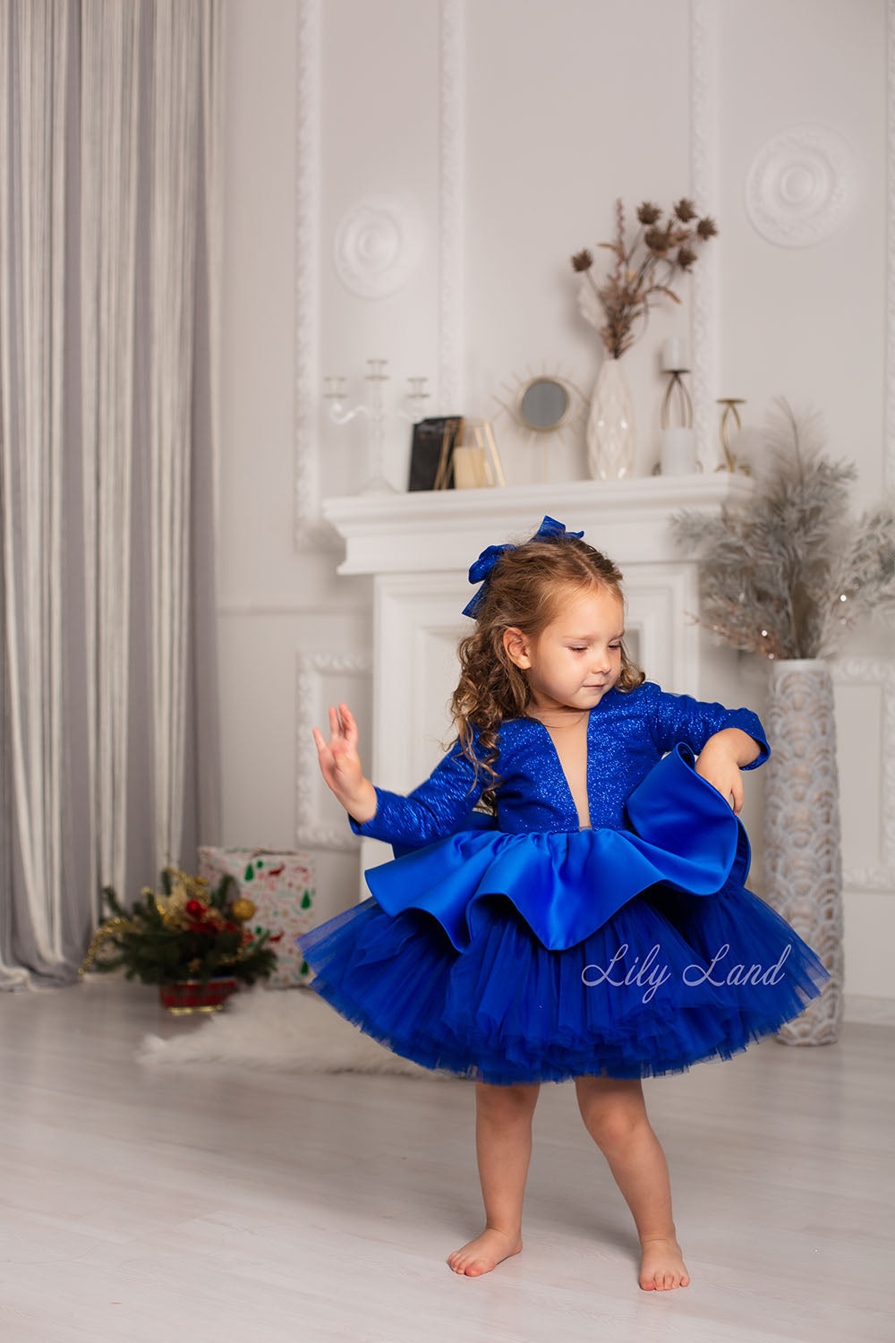 Vestido Niña Angelina En Color Azul Royal Glitter