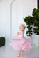 Cloud Girl Fluffy Dress in Light Pink with Feathers Sleeves