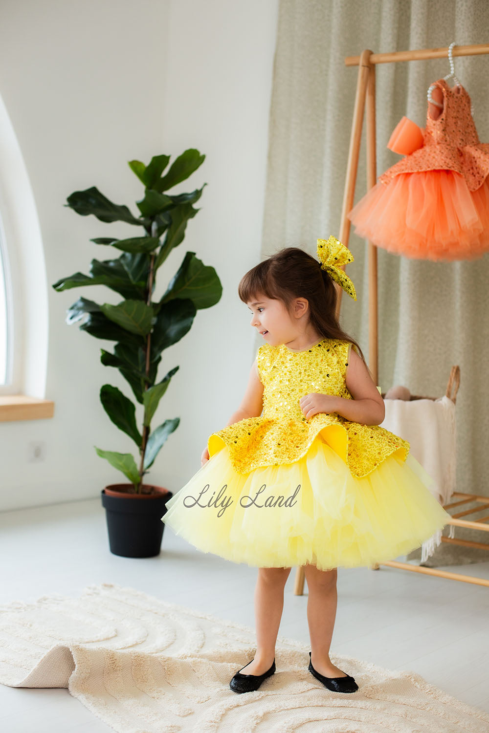 Nancy Tutu Girl Dress in Yellow Gold