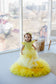 Rosa Girl Dress in Yellow Ombre with Long Train