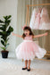 Amelie Girl Sleeveless Dress In Pink with Lace