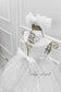 Celeste Girl Dress in White with a Mesh of Beads and Sequins