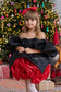 Dolly Glitter Christmas Dress in Black with Red