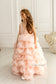 Rosalyn Girl Dress in Peach with Long Train