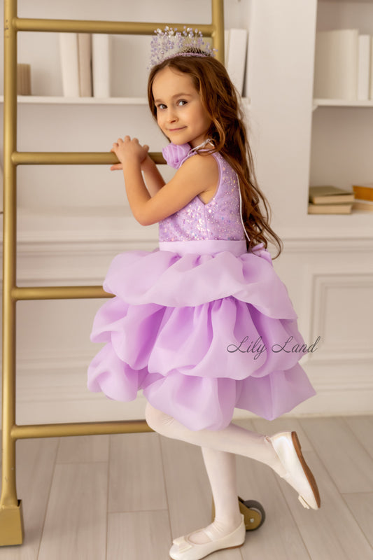 Rosalyn Girl Dress in Light Lavender