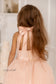 Amina Sleeveless Girl Dress with Feathers & Lace in Light Pink