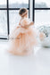 Kelly Girl Dress In Bright Peach With Train