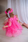 Carolina Girl Dress in Hot Pink with Beads and Sequins