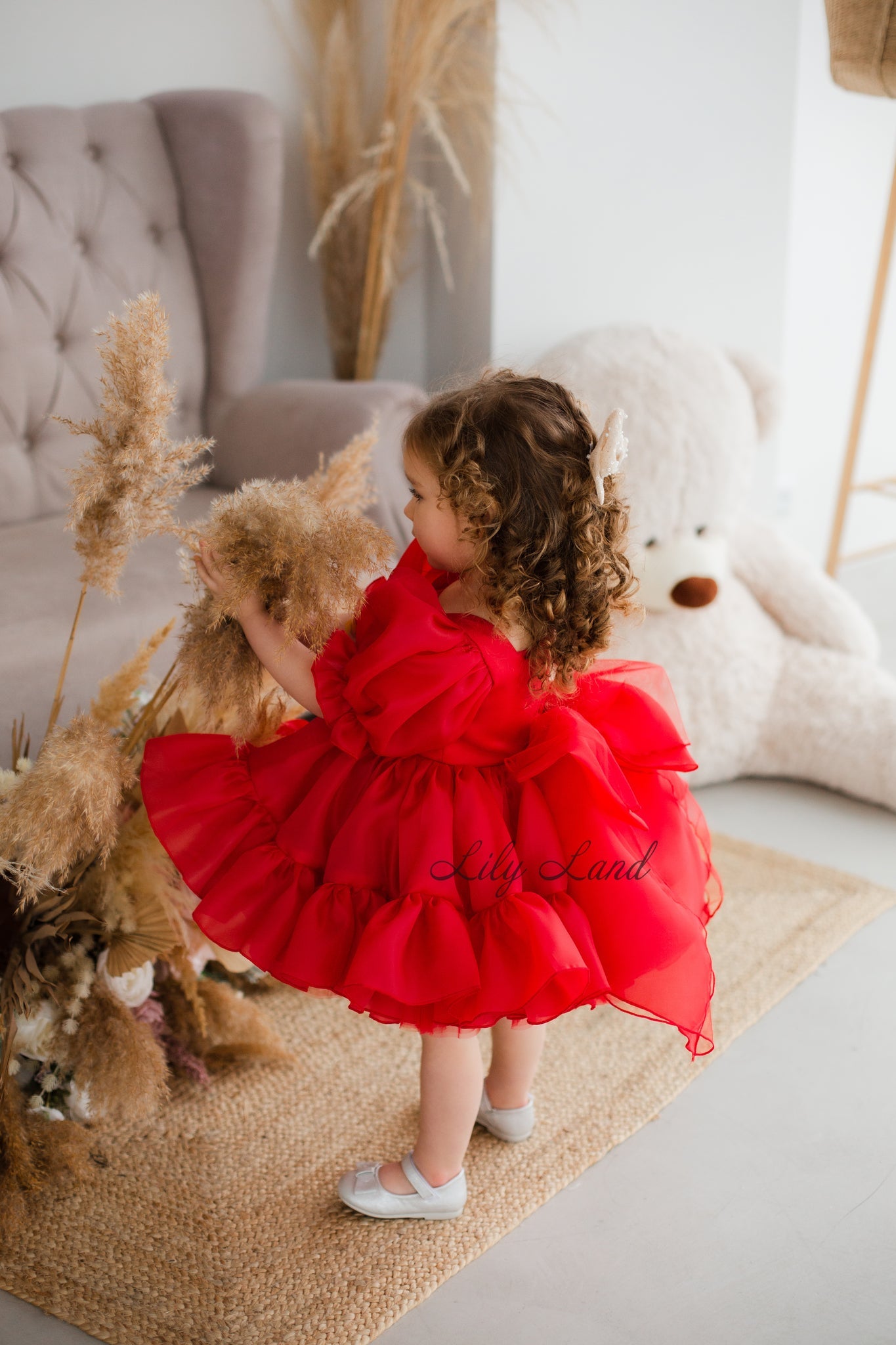 Vestido Niña Abullonado Marseille en Color Rojo 