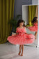 Margaret Girl Dress with Sequins in Coral