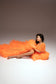 Maternity Robe for Photoshoot in Neon Orange