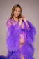 Robe for Maternity Photoshoot in Purple with Unusually Cut Train