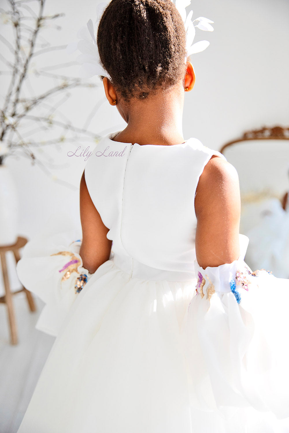 Vestido niña Florida en color blanco