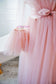 Maternity Robe with Long Sleeves in Blush Pink for Photoshoot