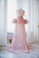 Maternity Robe with Long Sleeves in Blush Pink for Photoshoot