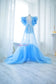 Maternity Robe in Light Blue for Photoshoot