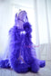 Robe for Maternity Photoshoot in Purple with Unusually Cut Train