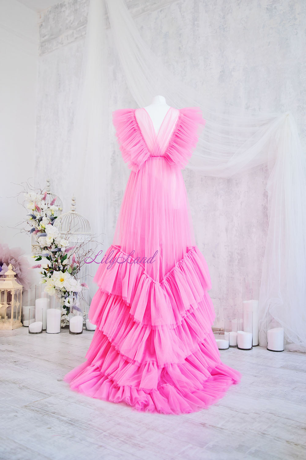 Pregnancy Maternity Photoshoot Gown in Pink