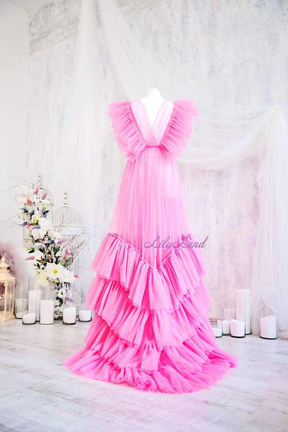 Pregnancy Maternity Photoshoot Gown in Pink