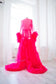 Maternity Robe for Photoshoot in Hot Pink